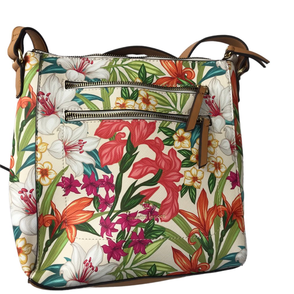 New Nwot Nanette Lepore Crossbody Bag Purse Floral Flowers.